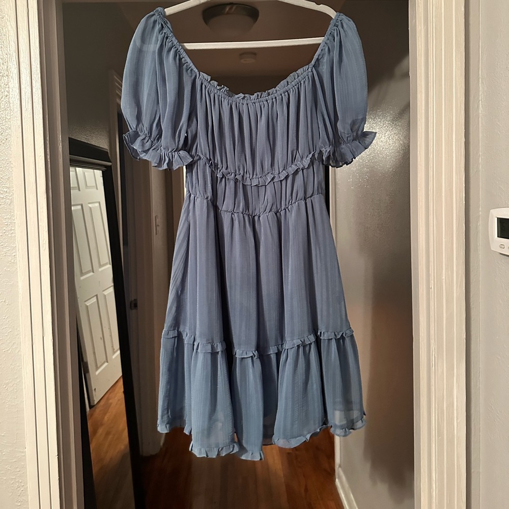 Dusty blue dress
